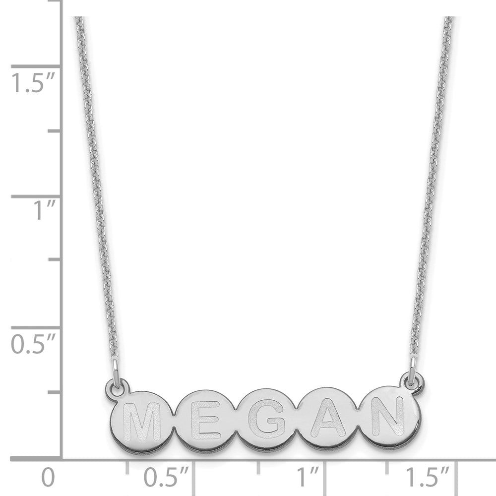 10k White Gold 5 Letter Bubble Necklace