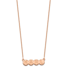 14k Rose Gold 4 letter Bubble Necklace