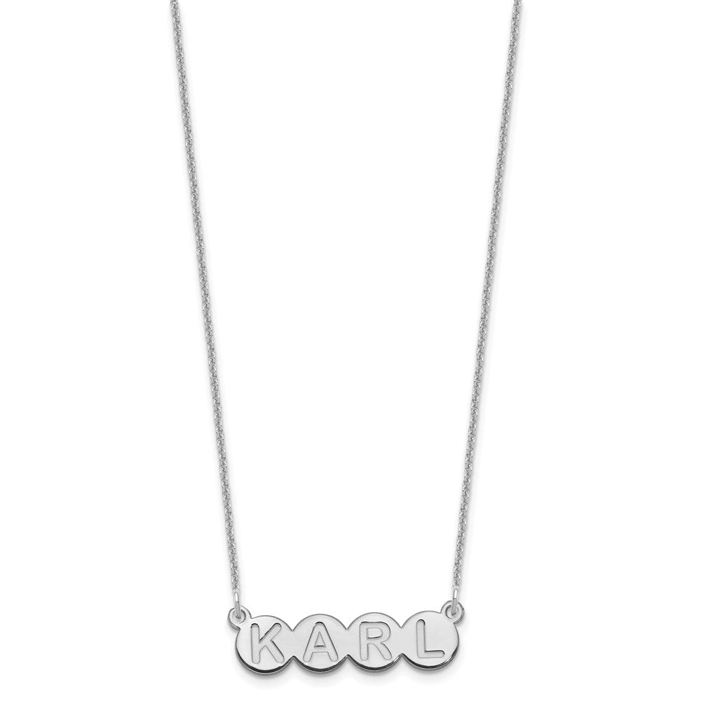 10k White Gold 4 Letter Bubble Necklace