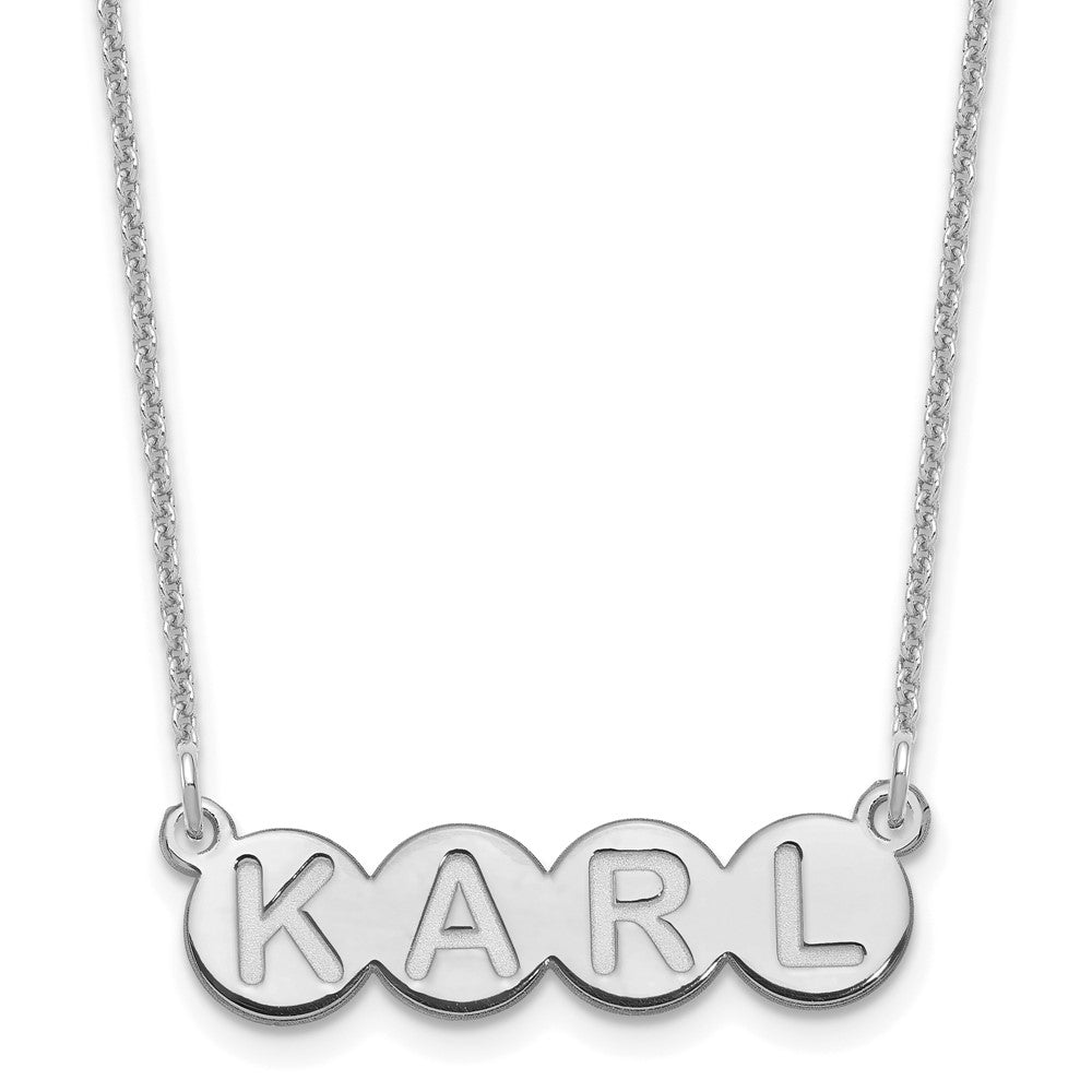 10k White Gold 4 Letter Bubble Necklace