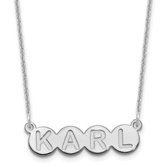 14k White Gold 4 Letter Bubble Necklace