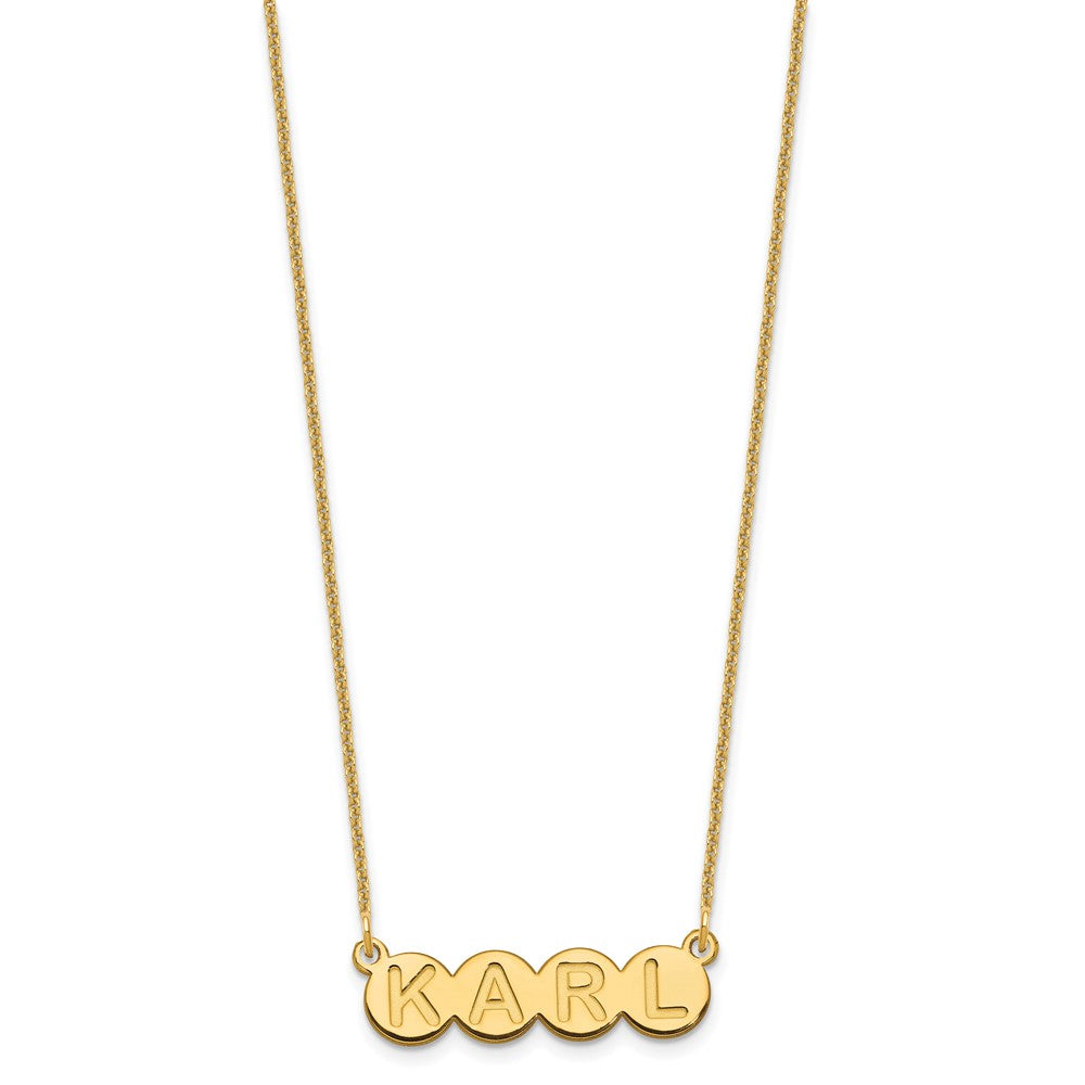 14k Yellow Gold 4 Letter Bubble Necklace