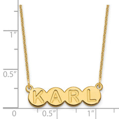 14k Yellow Gold 4 Letter Bubble Necklace