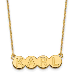 14k Yellow Gold 4 Letter Bubble Necklace