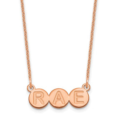 14k Rose Gold 3 letter Bubble Necklace