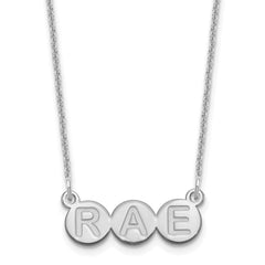 10k White Gold 3 Letter Bubble Necklace
