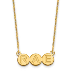 14k Yellow Gold 3 Letter Bubble Necklace