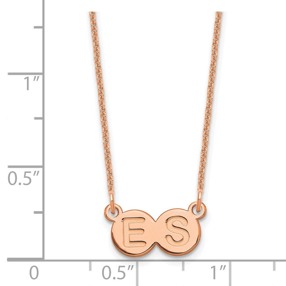 14k Rose Gold 2 Letter Bubble Necklace