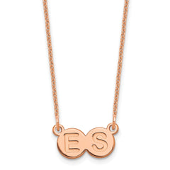 14k Rose Gold 2 Letter Bubble Necklace