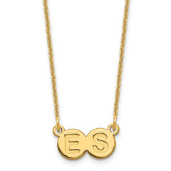 14k Yellow Gold 2 Letter Bubble Necklace