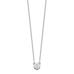 14k White Gold 1 Letter Bubble Necklace