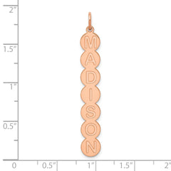 14k Rose Gold 7 Letter Bubble Pendant