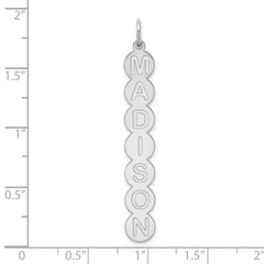 14k White Gold 7 Letter Bubble Pendant