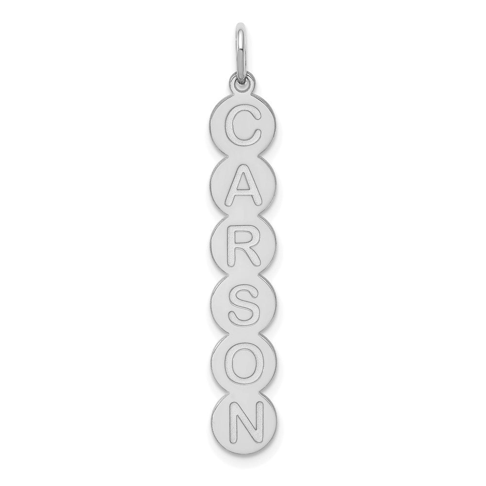 14k White Gold  6 Letter Bubble Pendant