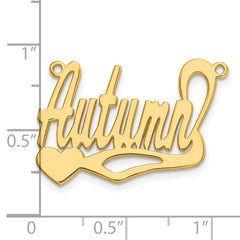 14k Yellow Gold Polished Heart Name Plate - 7