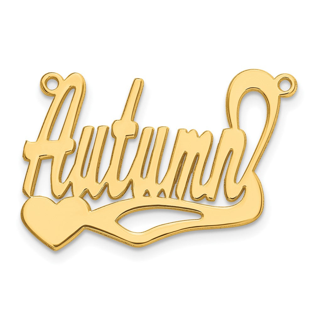 14k Yellow Gold Polished Heart Name Plate - 7
