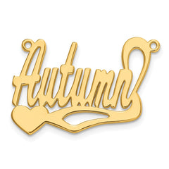 14k Yellow Gold Polished Heart Name Plate - 7