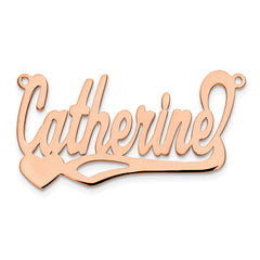 14k Rose Gold Polished Heart Name Plate - 7