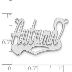 Sterling Silver/Rhodium-plated Polished Heart Name Plate - 6