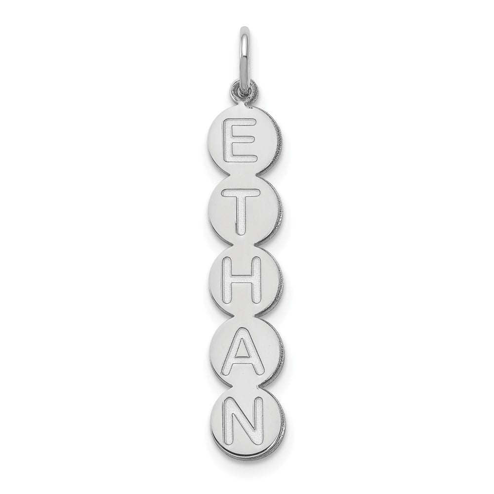 14k White Gold 5 Letter Bubble Pendant
