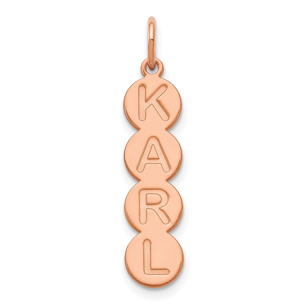14k Rose Gold 4 Letter Bubble Pendant