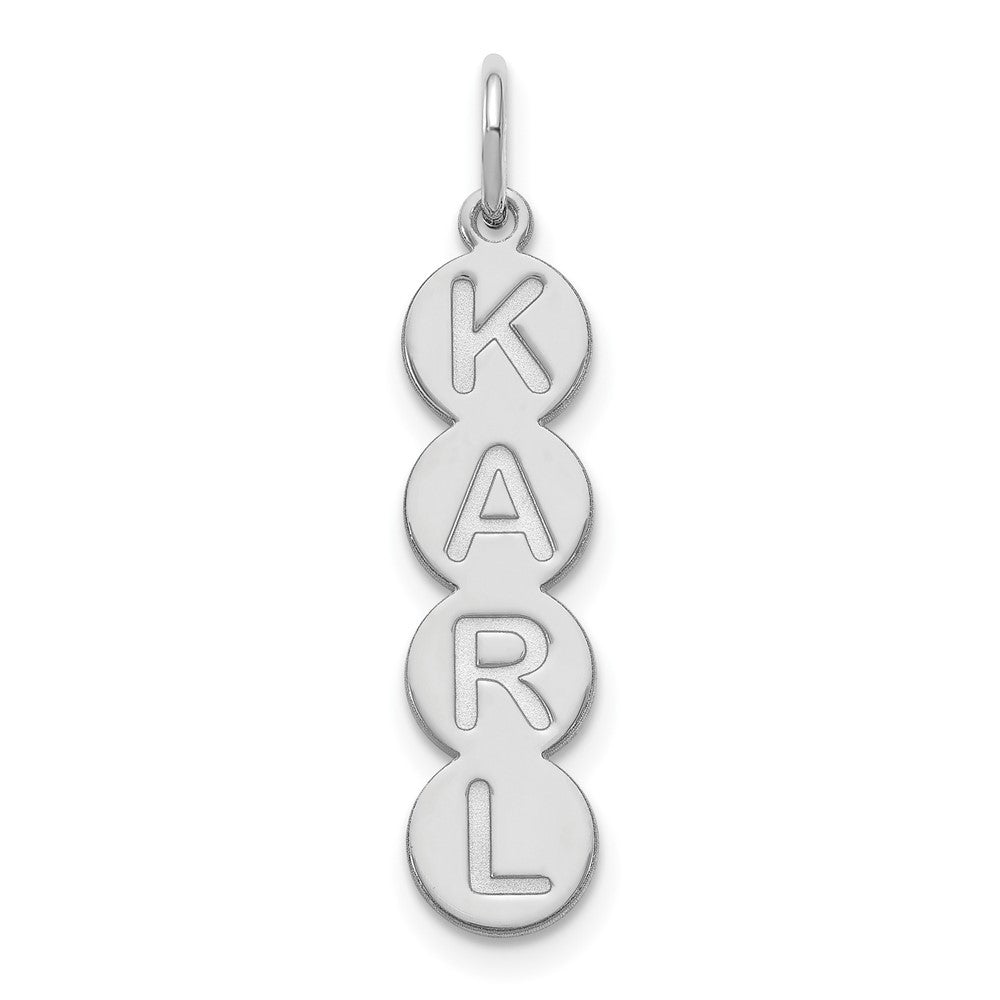 14k White Gold 4 Letter Bubble Pendant
