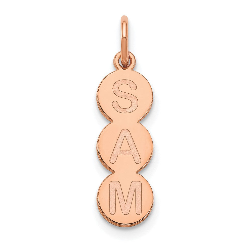 10k Rose Gold 3 Letter Bubble Pendant