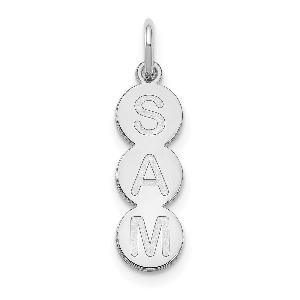 10k White Gold 3 Letter Bubble Pendant