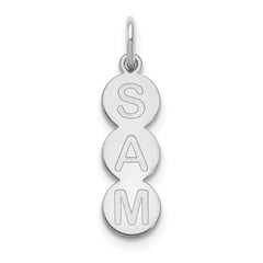 10k White Gold 3 Letter Bubble Pendant