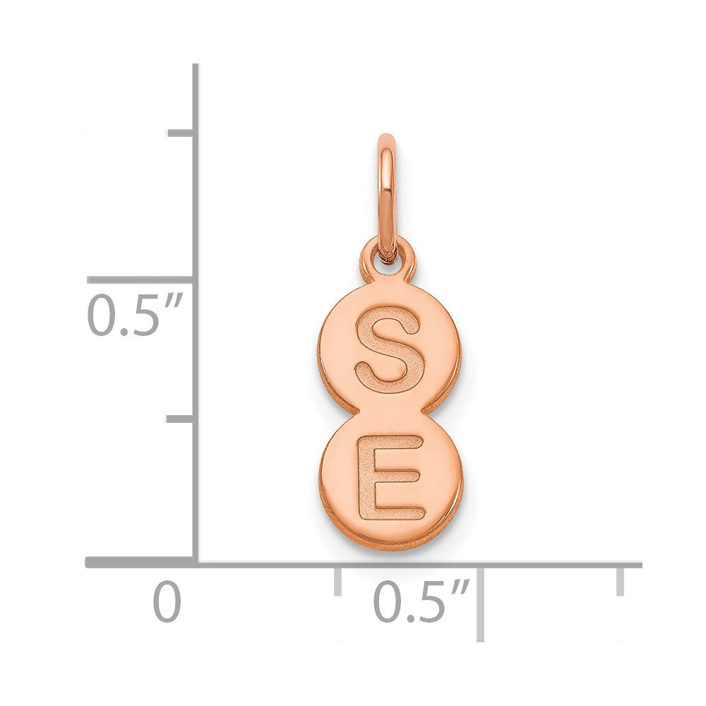 10k Rose Gold 2 Letter Bubble Pendant