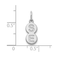 14k White Gold 2 Letter Bubble Pendant