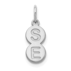 10k White Gold 2 Letter Bubble Pendant