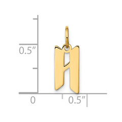14KY Letter H Initial Pendant