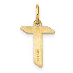 14KY Letter T Initial Pendant