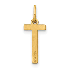 14ky Letter T Initial Pendant
