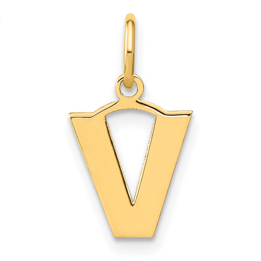 14ky Letter V Initial Pendant - 2