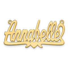 14k Yellow Gold Polished Heart Name Plate - 6