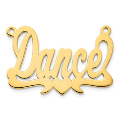 14k Yellow Gold Polished Heart Name Plate - 6
