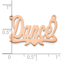 14k Rose Gold Polished Heart Name Plate
