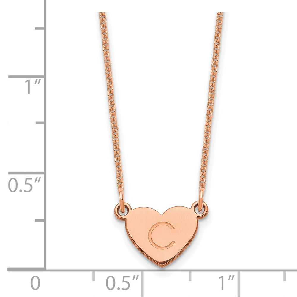 14k Rose Gold Initial Heart Necklace