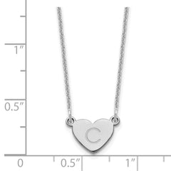 14k White Gold Initial Heart Necklace