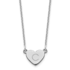 14k White Gold Initial Heart Necklace