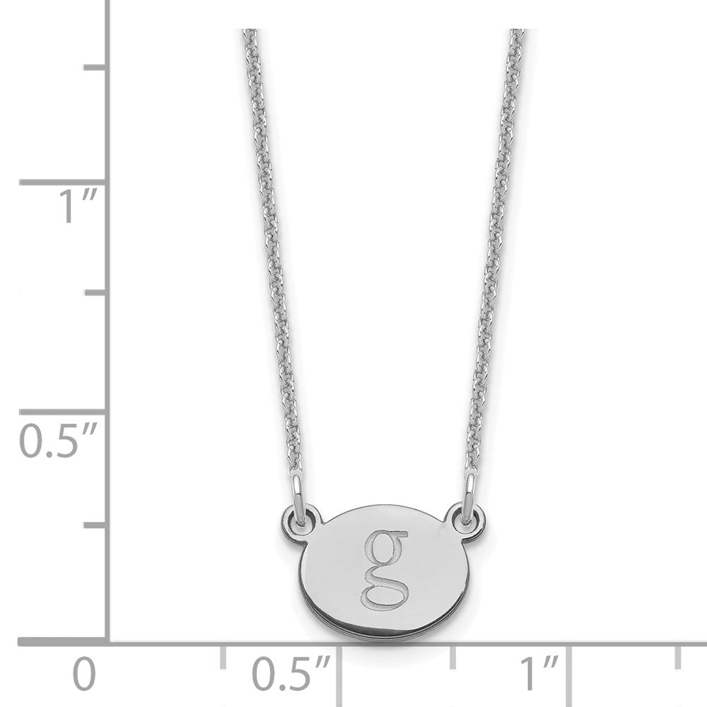 10k White Gold Oval Initial Necklace