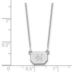 14k White Gold Initial Necklace