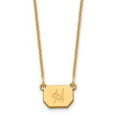 14k Yellow Gold Initial Octagon Necklace