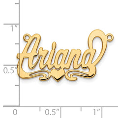 Sterling Silver/Gold-plated Polished Heart Name Plate - 3