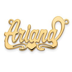 Sterling Silver/Gold-plated Polished Heart Name Plate - 3