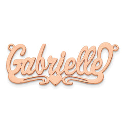 Sterling Silver/Rose-plated Polished Heart Name Plate - 4