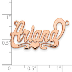 Sterling Silver/Rose-plated Polished Heart Name Plate - 4