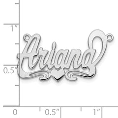 10k White Gold Polished Heart Name Plate - 5